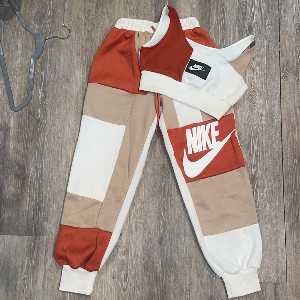 One of a kind authentic patch work Nike remake